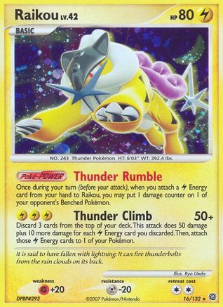 Raikou 016/132 - Reverse Holofoil Secret Wonders - Holo Rare