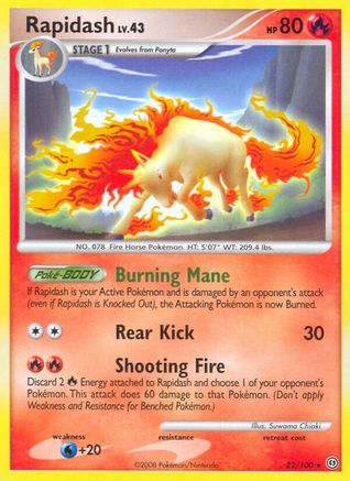 Rapidash 022 - Reverse Holofoil Stormfront - Rare