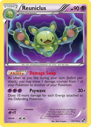 Reuniclus 057/114 - Reverse Holofoil Black and White - Holo Rare