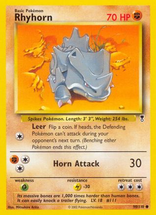 Rhyhorn 090/110 - Reverse Holofoil Legendary Collection - Common