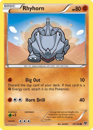 Rhyhorn 060 XY Base Set - Common