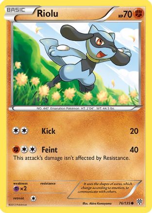 Riolu (76) 076 - Reverse Holofoil Plasma Storm - Common