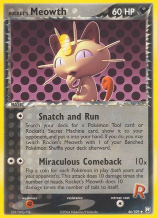 Rocket's Meowth 046/109 Team Rocket Returns - Uncommon