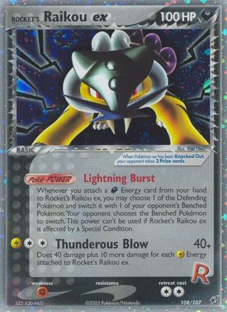Rocket's Raikou ex 108 - Holofoil Deoxys - Secret Rare