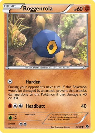 Roggenrola (49) 049 - Reverse Holofoil Emerging Powers - Common
