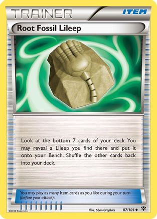 Root Fossil Lileep 087 - Reverse Holofoil Plasma Blast - Uncommon