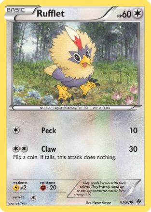 Rufflet (87) 087 - Reverse Holofoil Emerging Powers - Uncommon