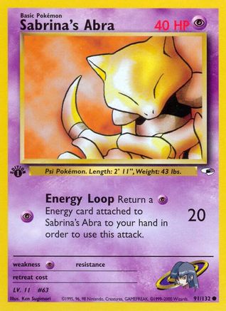 Sabrina's Abra 091/132 - Unlimited Gym Heroes - Common