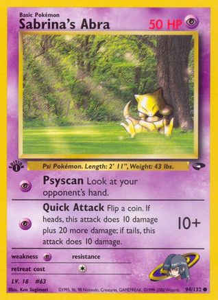 Sabrina's Abra (94) 094/132 - Unlimited Gym Challenge - Common