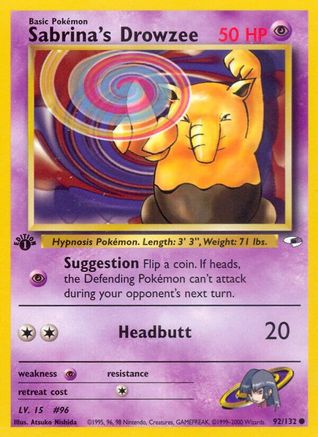 Sabrina's Drowzee 092/132 - 1st Edition Gym Heroes - Common