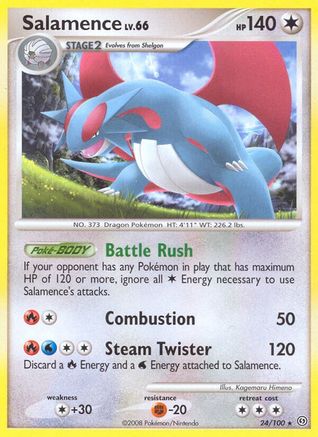 Salamence 024 - Reverse Holofoil Stormfront - Rare