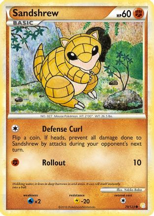 Sandshrew 079/123 HeartGold SoulSilver - Common