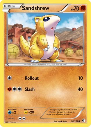 Sandshrew 078 - Reverse Holofoil Boundaries Crossed - Common