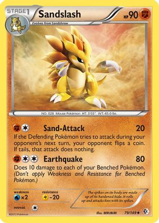 Sandslash 079 - Reverse Holofoil Boundaries Crossed - Uncommon