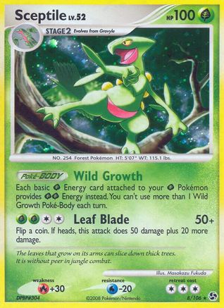 Sceptile 008/106 - Reverse Holofoil Great Encounters - Holo Rare