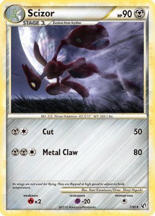 Scizor 007/90 - Reverse Holofoil Undaunted - Holo Rare
