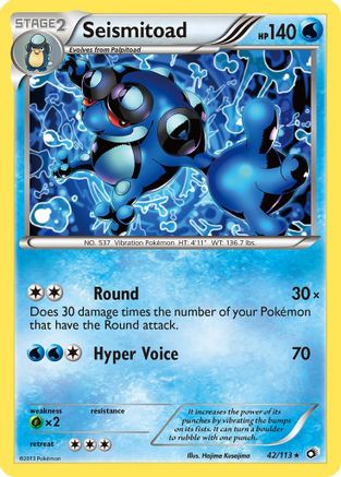 Seismitoad 042 - Reverse Holofoil Legendary Treasures - Rare