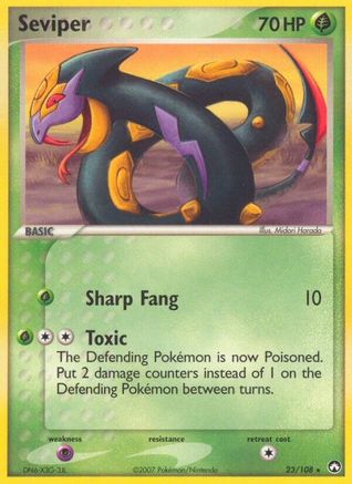 Seviper 023 - Reverse Holofoil Power Keepers - Rare