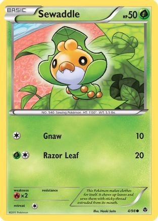 Sewaddle (4) 004 - Reverse Holofoil Emerging Powers - Common