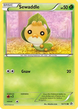 Sewaddle (10) 010 - Reverse Holofoil Legendary Treasures - Common