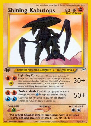 Shining Kabutops 108 - Unlimited Holofoil Neo Destiny - Secret Rare