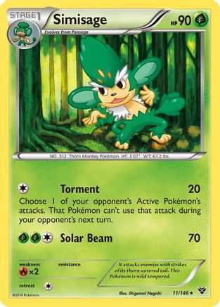 Simisage 011 - Reverse Holofoil XY Base Set - Rare