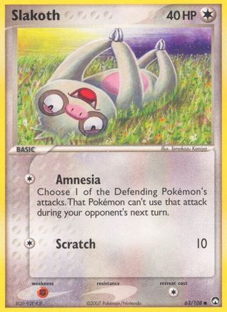 Slakoth 063/108 - Reverse Holofoil Power Keepers - Common