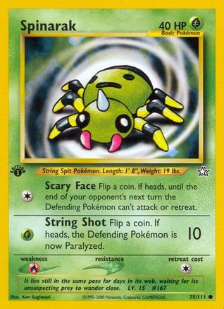 Spinarak 075/111 - 1st Edition Neo Genesis - Common