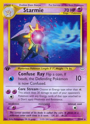 Starmie 025/64 - 1st Edition Neo Revelation - Rare