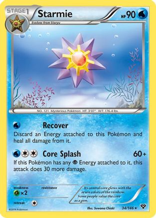 Starmie 034 - Reverse Holofoil XY Base Set - Rare