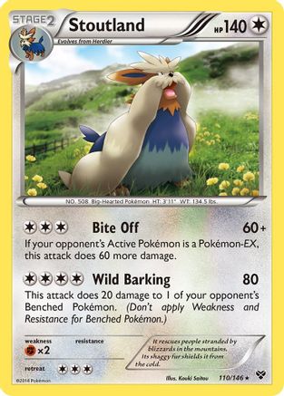 Stoutland 110 - Reverse Holofoil XY Base Set - Rare