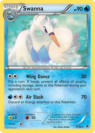 Swanna 027 - Reverse Holofoil Emerging Powers - Rare