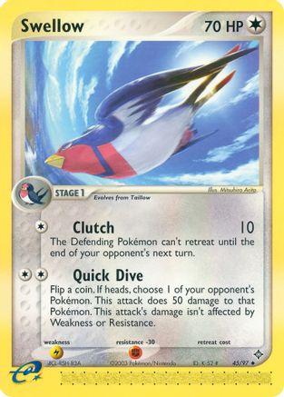 Swellow 045 - Reverse Holofoil Dragon - Uncommon