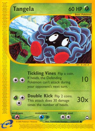 Tangela 112 - Reverse Holofoil Aquapolis - Common