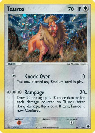 Tauros 016 FireRed & LeafGreen - Holo Rare