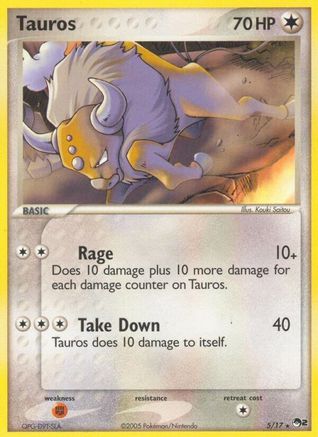 Tauros 005/017 - Holofoil POP Series 2 - Rare