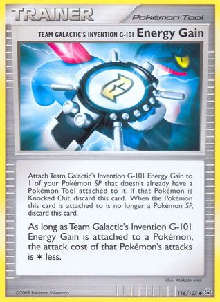 Team Galactic's Invention G-101 Energy Gain 116/127 - Reverse Holofoil Platinum - Uncommon
