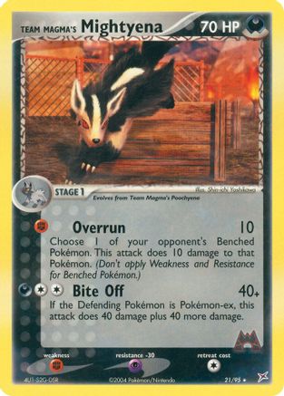 Team Magma's Mightyena 021/95 - Reverse Holofoil Team Magma vs Team Aqua - Rare