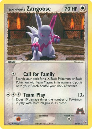 Team Magma's Zangoose 023 Team Magma vs Team Aqua - Rare