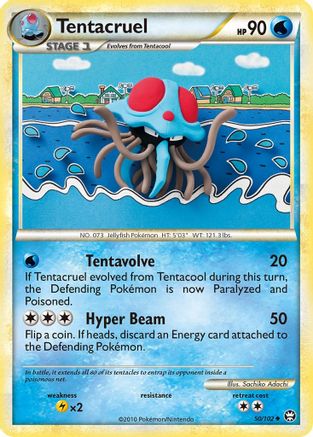 Tentacruel 050/102 - Reverse Holofoil Triumphant - Uncommon