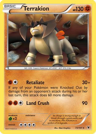 Terrakion 073 - Holofoil Noble Victories - Holo Rare