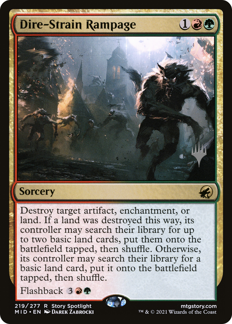 Dire-Strain Rampage (PPMID-219P) - Innistrad: Midnight Hunt Promos