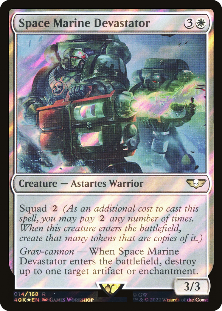 Space Marine Devastator (Surge Foil) (40K-14★) - Warhammer 40,000 Commander Foil