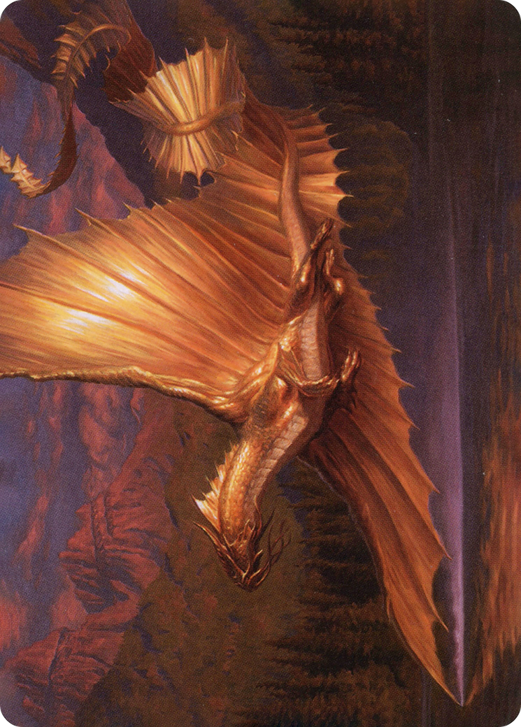 Adult Gold Dragon // Adult Gold Dragon (AAFR-058) - Adventures in the Forgotten Realms Art Series (Borderless) Foil