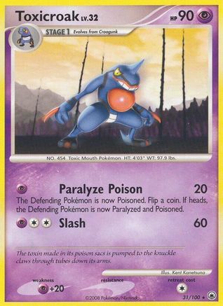 Toxicroak 031 - Reverse Holofoil Majestic Dawn - Rare