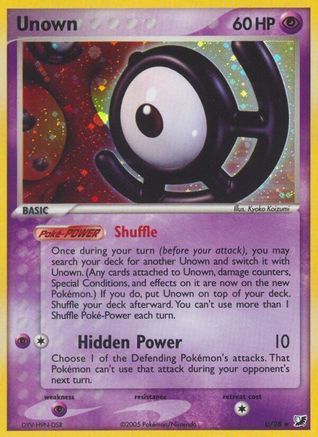 Unown (U) 00U - Holofoil Unseen Forces - Holo Rare