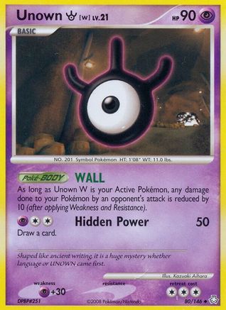 Unown (W) 080 - Reverse Holofoil Legends Awakened - Uncommon