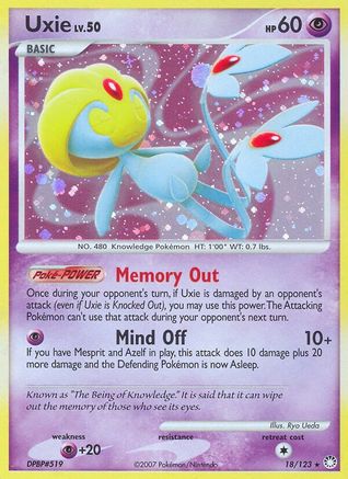 Uxie 018/123 - Holofoil Mysterious Treasures - Holo Rare