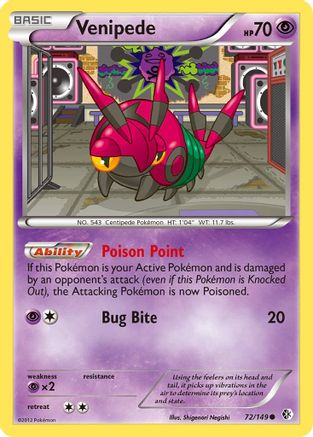 Venipede 072 - Reverse Holofoil Boundaries Crossed - Common