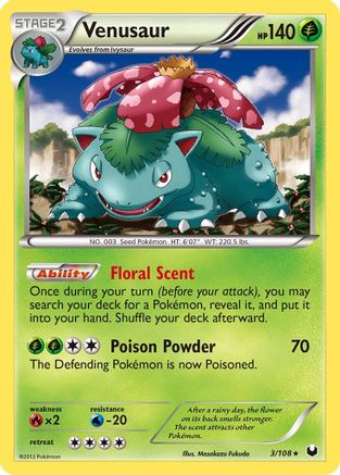 Venusaur 003/108 - Holofoil Dark Explorers - Holo Rare
